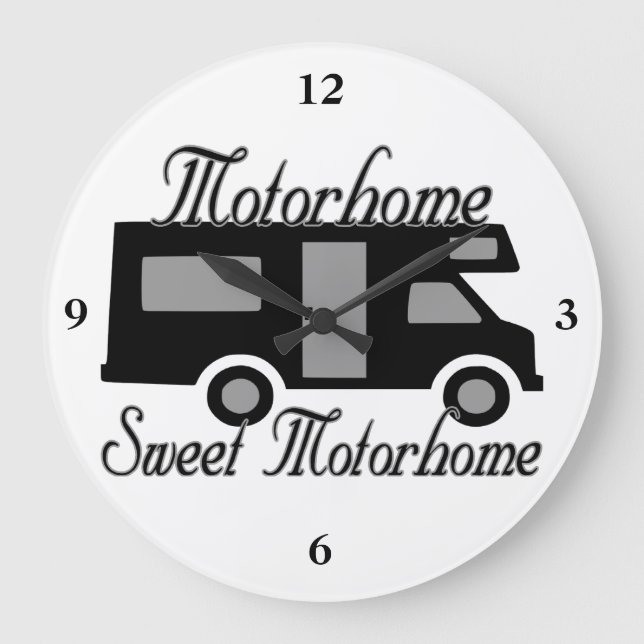 Motorhome Sweet Motorhome RV Large Clock (Front)