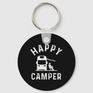 Motorhome T Shirts Happy Camper Key Ring