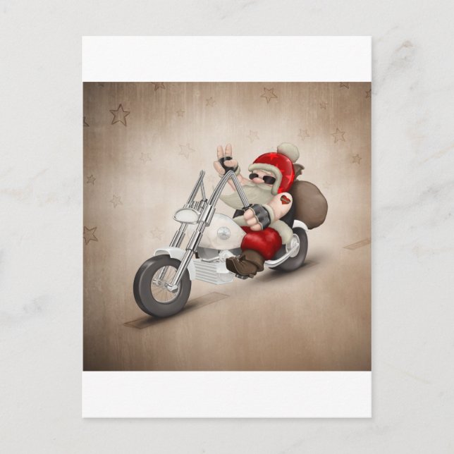 Motorised Santa Claus Holiday Postcard (Front)
