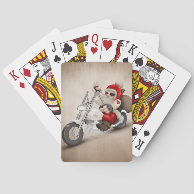 Motorised Santa Claus Playing Cards (Back)