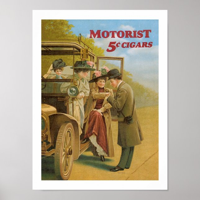 Motorist Cigars Automobile Ad Vintage Art Poster (Front)