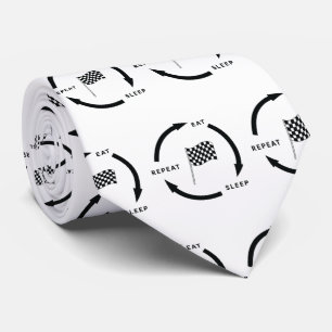 Motorsport Eat Sleep Repeat Sports Fan Saying Tie