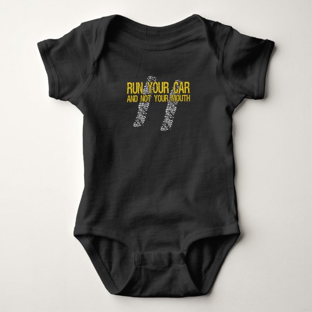 Motorsport Fan Mechanic Drag Racing Racing Car Baby Bodysuit (Front)