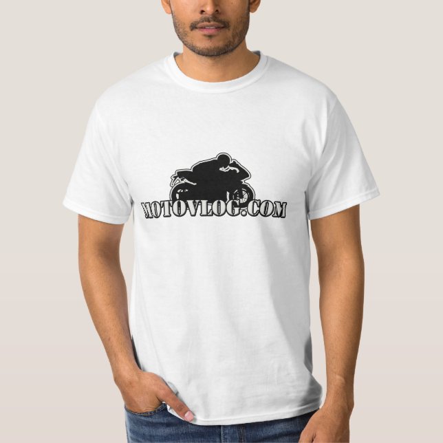 MotoVlog T-Shirt White (Front)