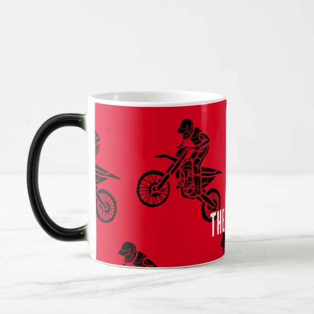 MotoX Enduro Motorbike riders customize text Magic Mug (Left)