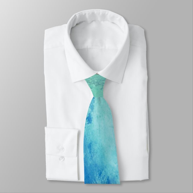 Mottled Blue & Green Tie (Tied)