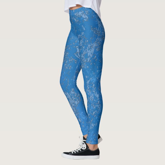 Mottled Blue Texture Leggings (Left)