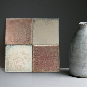 Mottled Marbled Earth Tone Set of 4 Wall Decor Tile