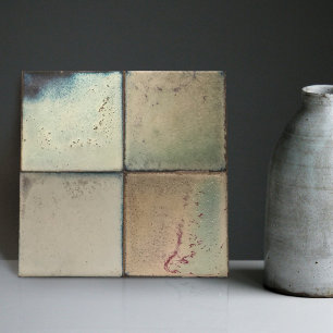 Mottled Marbled Earth Tone Set of 4 Wall Decor Tile