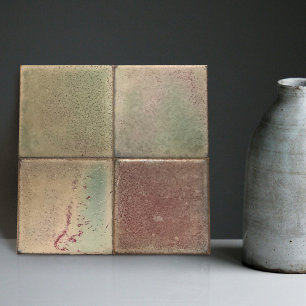 Mottled Marbled Earth Tone Set of 4 Wall Decor Tile