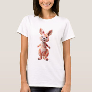 Mottled Orange Felted Bunny Rabbit Women T-Shirt