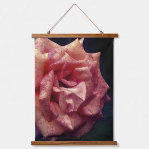 Mottled Peach Rose Close Up  Hanging Tapestry