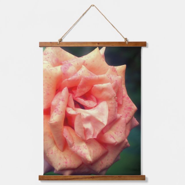 Mottled Peach Rose Petals Hanging Tapestry (Front)