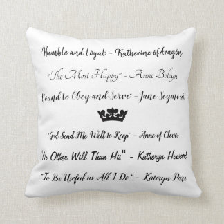 Mottos: Six Wives of Henry VIII with Rose Tapestry Cushion