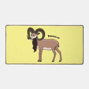 Mouflon goat illustration desk mat