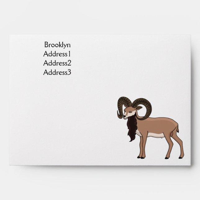 Mouflon goat illustration envelope (Front)