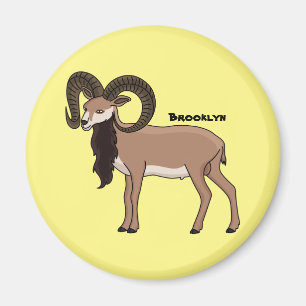 Mouflon goat illustration magnet