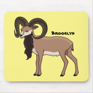 Mouflon goat illustration mouse pad