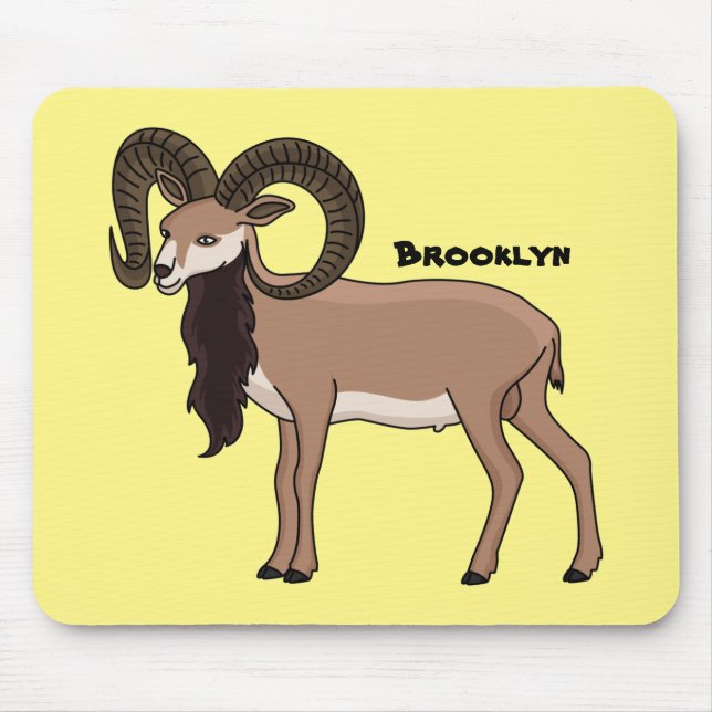 Mouflon goat illustration mouse pad (Front)