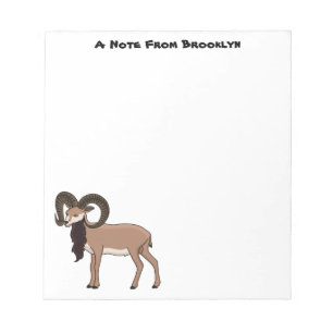 Mouflon goat illustration notepad