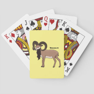 Mouflon goat illustration playing cards