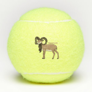 Mouflon goat illustration tennis balls