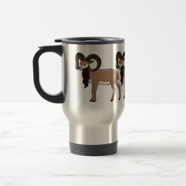 Mouflon goat illustration  travel mug (Left)