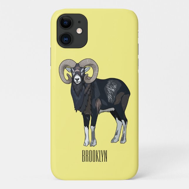 Mouflon sheep cartoon illustration Case-Mate iPhone case (Back)