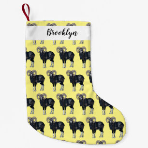 Mouflon sheep cartoon illustration small christmas stocking