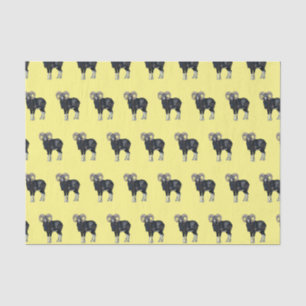 Mouflon sheep cartoon illustration tissue paper