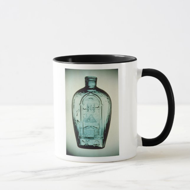 Mould-blown masonic flask mug (Right)