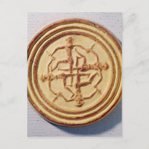 Mould depicting four warriors postcard