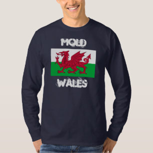 Mould, Wales with Welsh flag T-Shirt