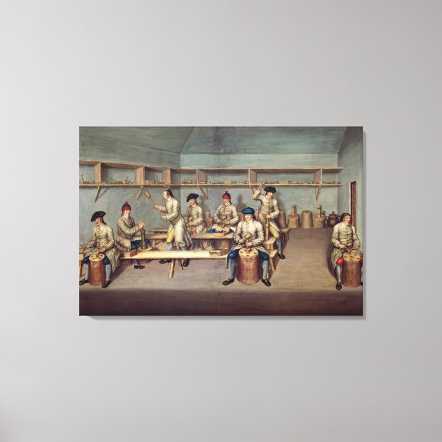 Moulding the Powder Pellets Canvas Print (Front)