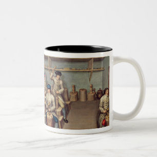 Moulding the Powder Pellets Two-Tone Coffee Mug