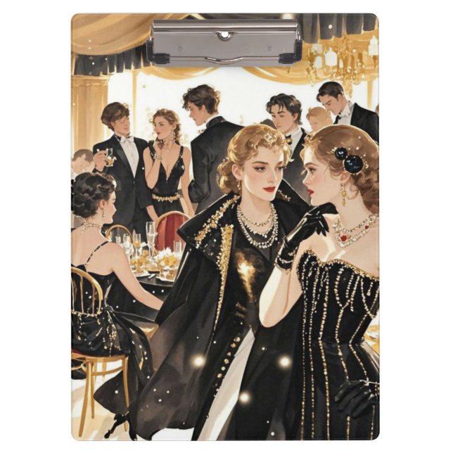 Moulin rouge style, black and gold, Rich luxury  Clipboard (Front)