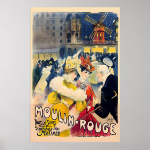 Moulin Rouge Vintage Poster – Paris Theatre