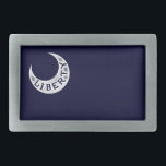 Moultrie Liberty Flag Belt Buckles<br><div class="desc">The historically accurate Moultrie Liberty flag crescent. Early in the Revolution, rebel forces began fortifying Sullivan Island off the coast of Charleston in preparation for trouble with the British Navy. In the warm June air of 1776, Commander Sergeant William Jasper saw the Crown’s fleet shoot the flag of the fledgling...</div>