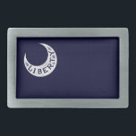 Moultrie Liberty Flag Belt Buckles<br><div class="desc">The historically accurate Moultrie Liberty flag crescent. Early in the Revolution, rebel forces began fortifying Sullivan Island off the coast of Charleston in preparation for trouble with the British Navy. In the warm June air of 1776, Commander Sergeant William Jasper saw the Crown’s fleet shoot the flag of the fledgling...</div>