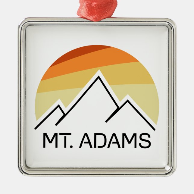 Mount Adams New Hampshire Retro Metal Tree Decoration (Front)