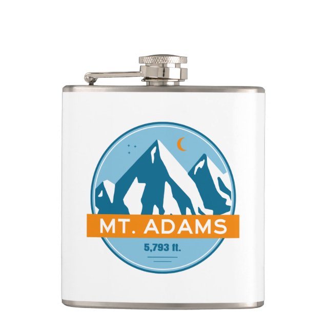 Mount Adams New Hampshire Stars Moon Hip Flask (Front)