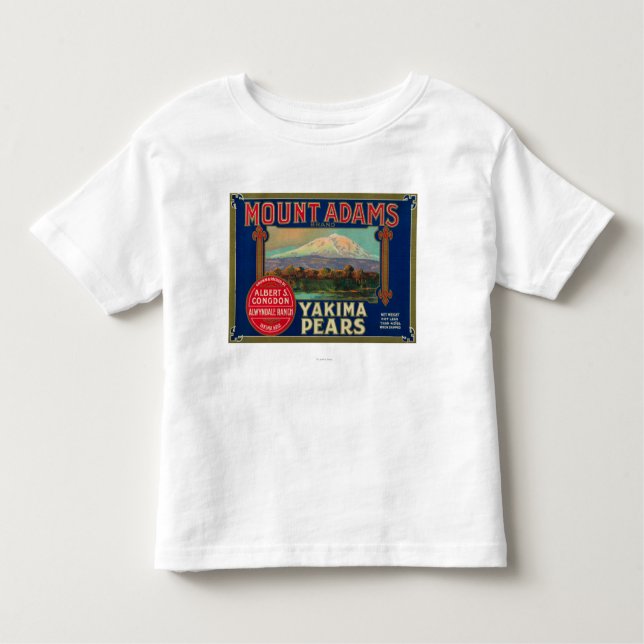Mount Adams Pear Crate LabelYakima, WA Toddler T-Shirt (Front)