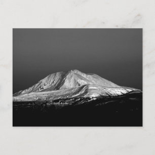 Mount Adams Snowy Peak in Monochrome Postcard