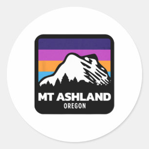Mount Ashland Oregon Skiing Snowboarding Family Classic Round Sticker