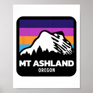 Mount Ashland Oregon Skiing Snowboarding Family Poster