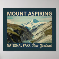 Mount Aspiring National Park New Zealand Vintage