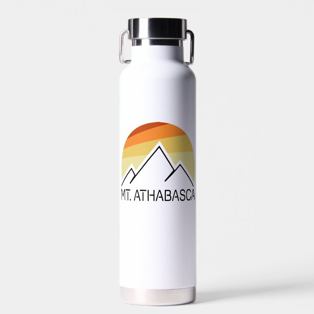 Mount Athabasca Alberta Retro Water Bottle (Front)