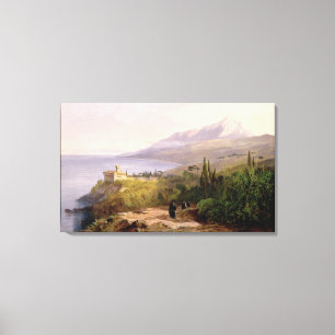 Mount Athos and the Monastery of Stavroniketes, 18 Canvas Print