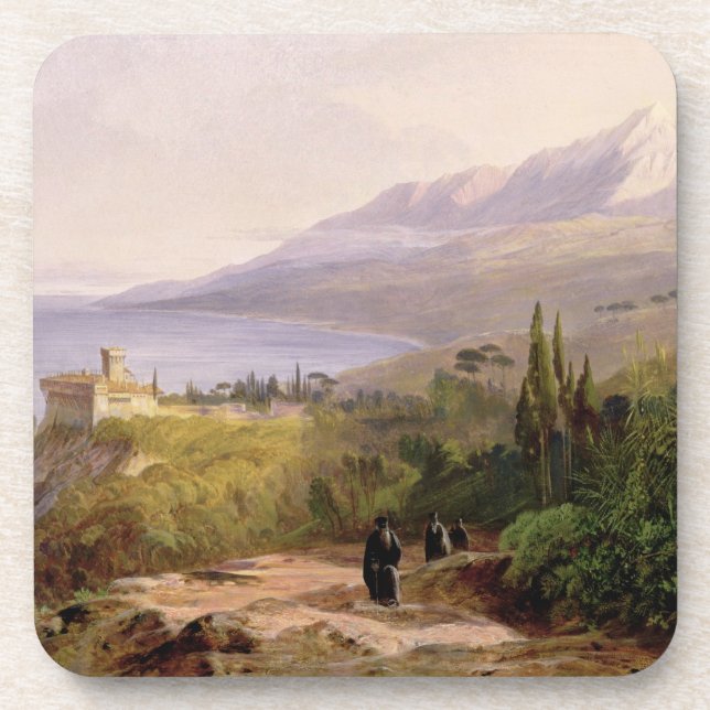 Mount Athos and the Monastery of Stavroniketes, 18 Coaster (Front)