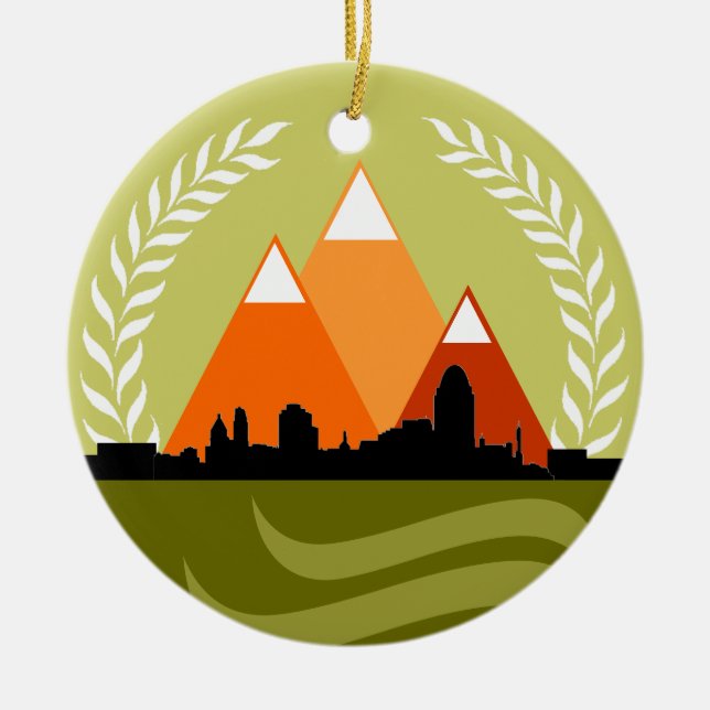 Mount Auburn Ceramic Tree Decoration (Front)